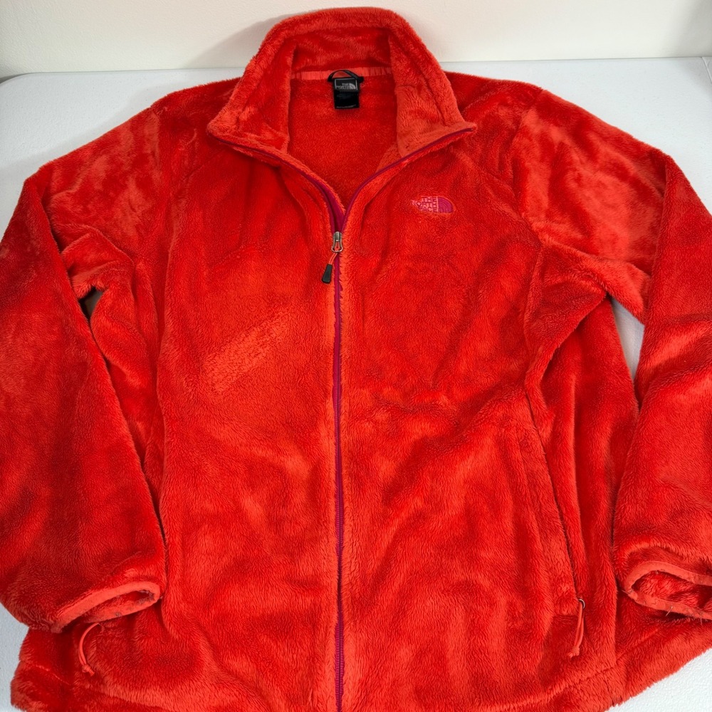 The North Face Womens XXL Osito Fleece Jacket Orange Full Zip High Pile Soft